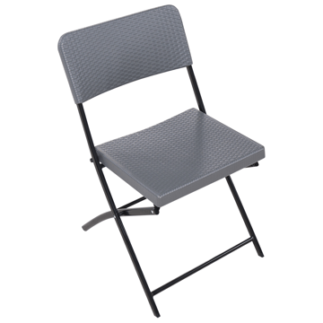 Caféset utomhus Fällbar Trappeto - Grå/Svart - Utemöbler - Balkong - Balkongmöbler - Balkonggrupper