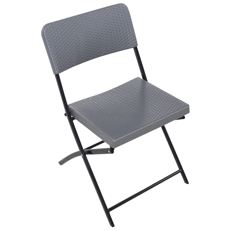 Caféset utomhus Fällbar Trappeto - Grå/Svart - Utemöbler - Balkong - Balkongmöbler - Balkonggrupper