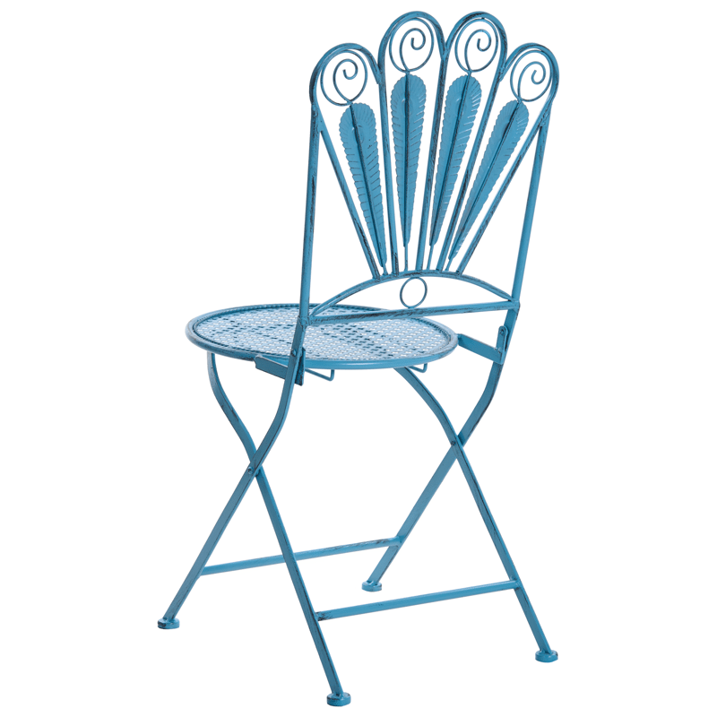 Caféset utomhus Fällbar Pavia Järn - Blå - Utemöbler - Balkong - Balkongmöbler - Balkonggrupper