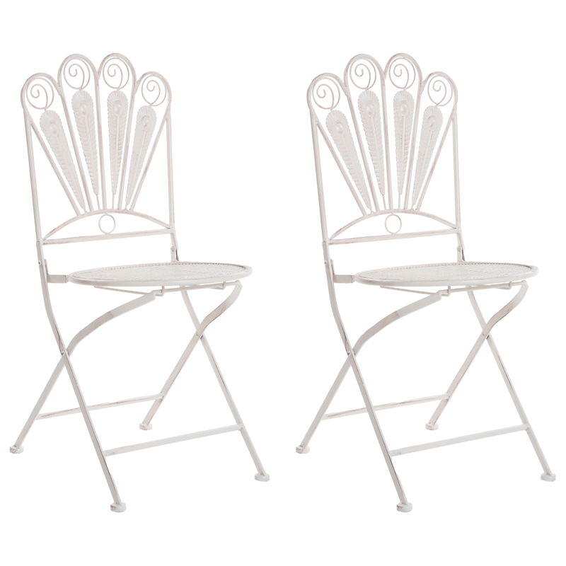 Caféset utomhus Fällbar Pavia Järn - Vit - Utemöbler - Balkong - Balkongmöbler - Balkonggrupper