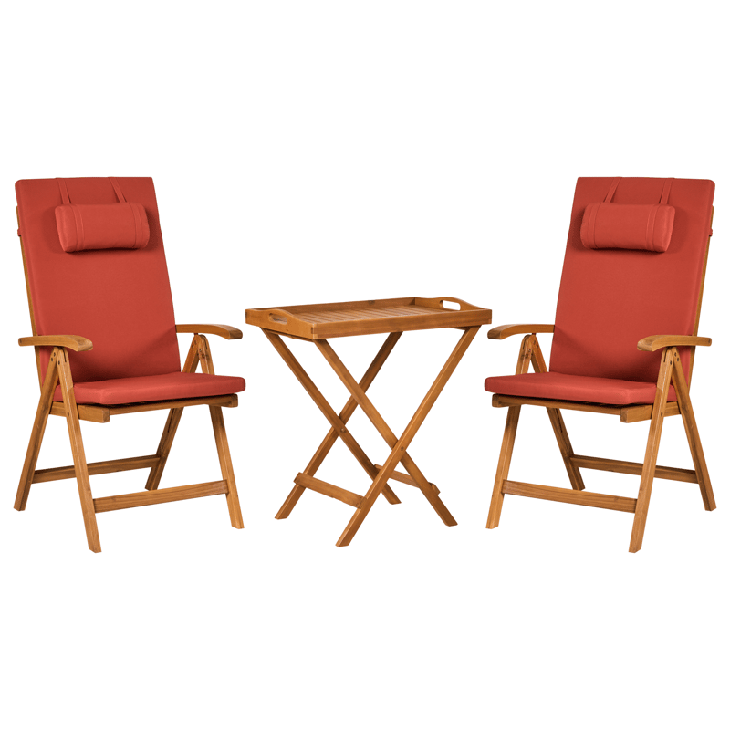 Caféset utomhus Java Premiuim Akaciaträ, Brun/Röd