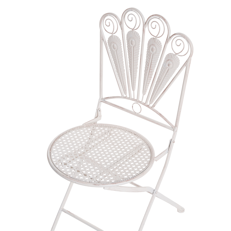Caféset utomhus med Bänk Pavia Järn - Vit - Utemöbler - Balkong - Balkongmöbler - Balkonggrupper