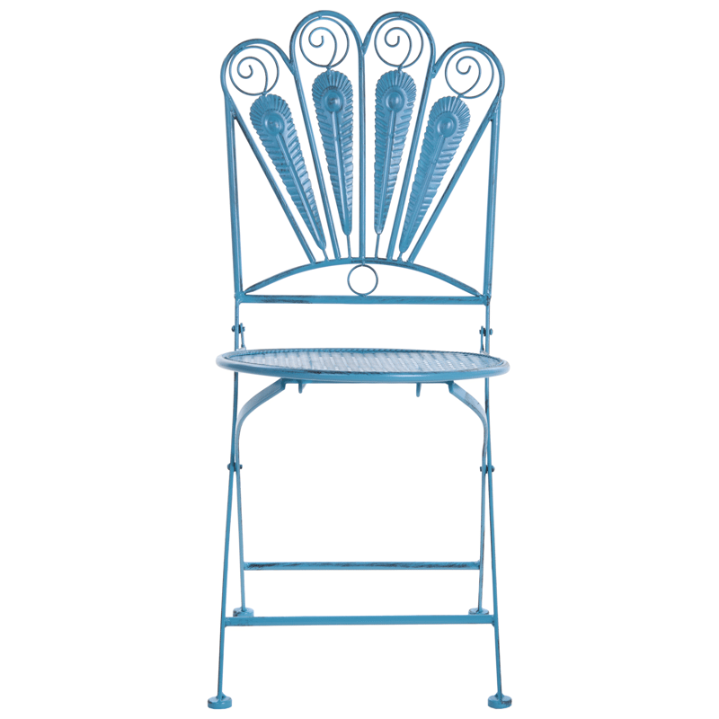 Caféset utomhus med Bänk Pavia Järn - Blå - Utemöbler - Balkong - Balkongmöbler - Balkonggrupper