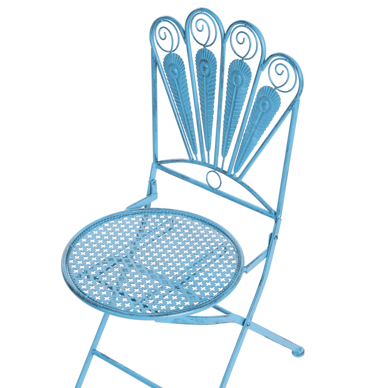 Caféset utomhus med Bänk Pavia Järn - Blå - Utemöbler - Balkong - Balkongmöbler - Balkonggrupper