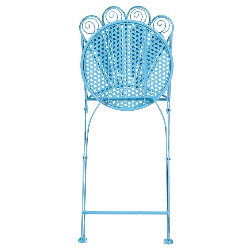 Caféset utomhus med Bänk Pavia Järn - Blå - Utemöbler - Balkong - Balkongmöbler - Balkonggrupper