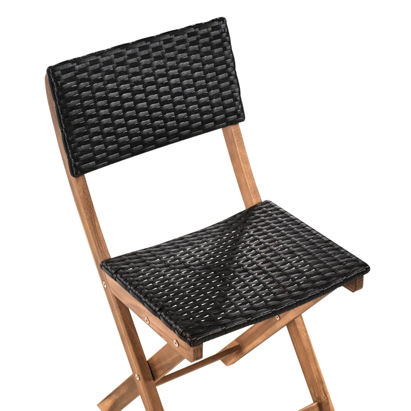 Caféset utomhus Rivarotta Akaciaträ - Brun/Svart - Utemöbler - Balkong - Balkongmöbler - Balkonggrupper