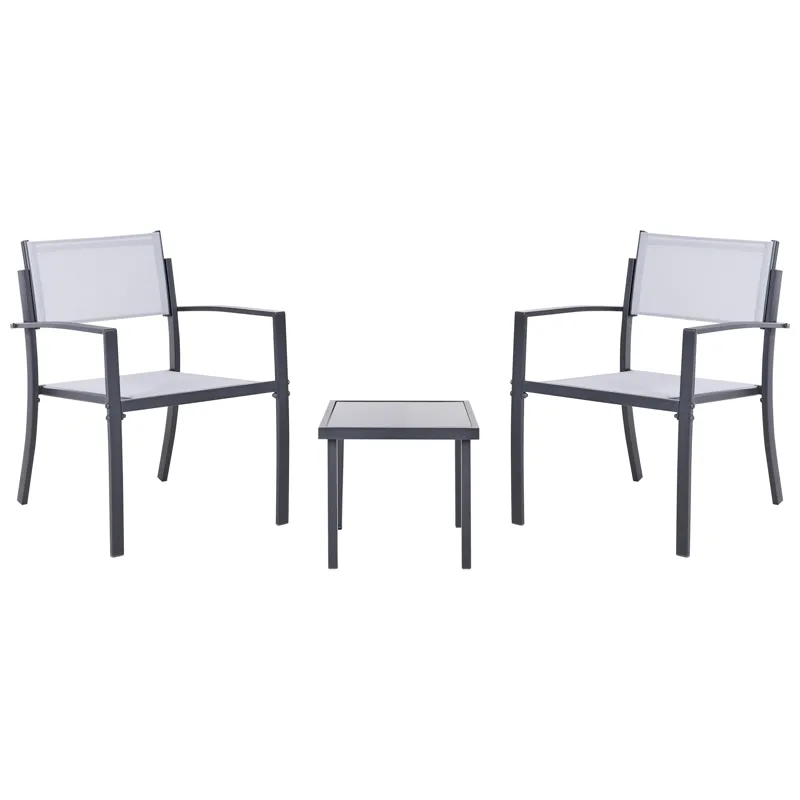 Caféset utomhus Tavoleto Stål, Grå