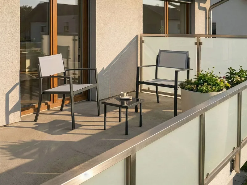 Caféset utomhus Tavoleto Stål - Grå - Utemöbler - Balkong - Balkongmöbler - Balkonggrupper