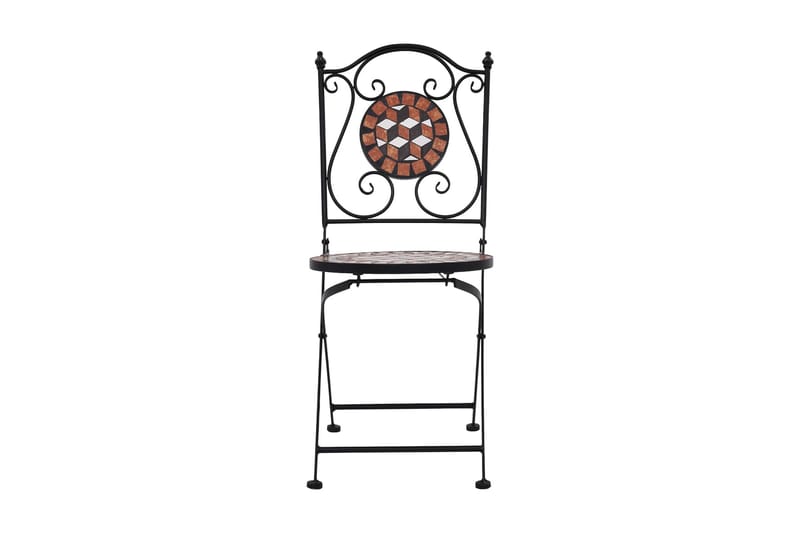 Caféstolar i mosaik 2 st brun keramik - Brun - Matstolar ute - Balkongstolar