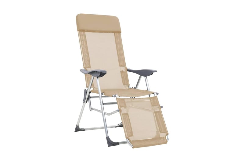 Campingstolar hopfällbara 2 st med fotstöd aluminium gräddvi - Strandstol - Brassestol & campingstol - Balkongstolar