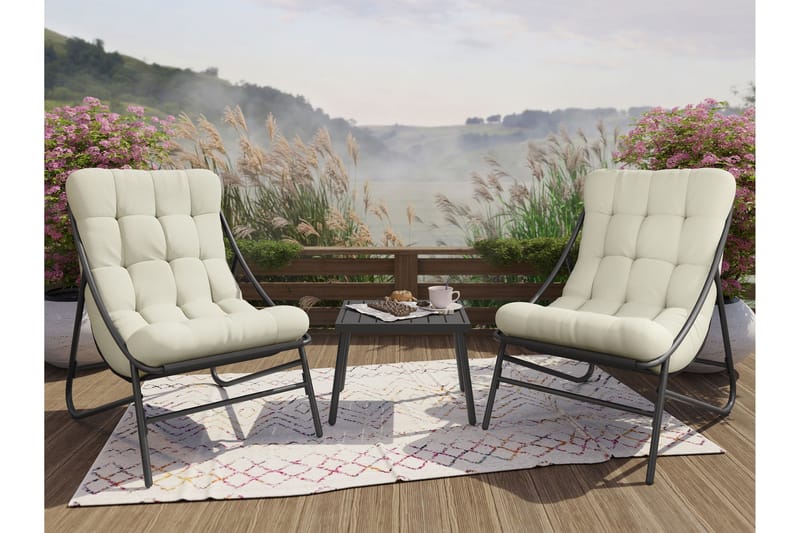 Cedarwick Caféset Utomhus - Beige - Utemöbler - Balkong - Balkongmöbler - Balkonggrupper