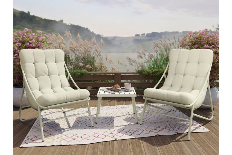 Cedarwick Caféset Utomhus - Beige - Utemöbler - Balkong - Balkongmöbler - Balkonggrupper