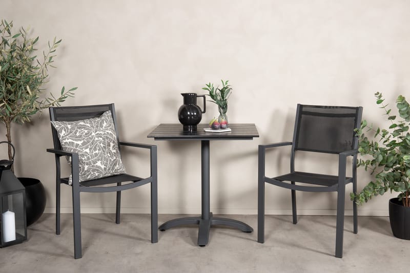 Colorado Cafégrupp + Copacabana 4 Utestolar - Svart - Utemöbler - Balkong - Balkongmöbler - Balkonggrupper