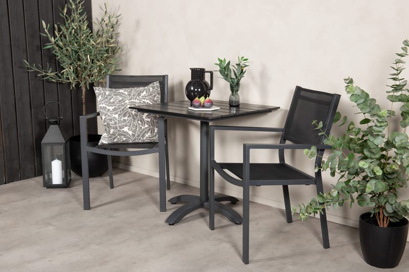 Colorado Cafégrupp + Copacabana 4 Utestolar - Svart - Utemöbler - Balkong - Balkongmöbler - Balkonggrupper