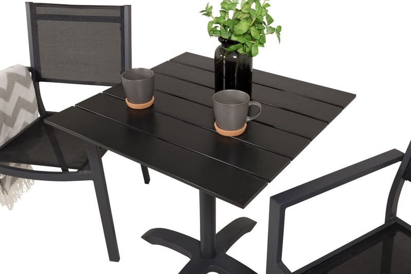 Colorado Cafégrupp + Copacabana 4 Utestolar - Svart - Utemöbler - Balkong - Balkongmöbler - Balkonggrupper