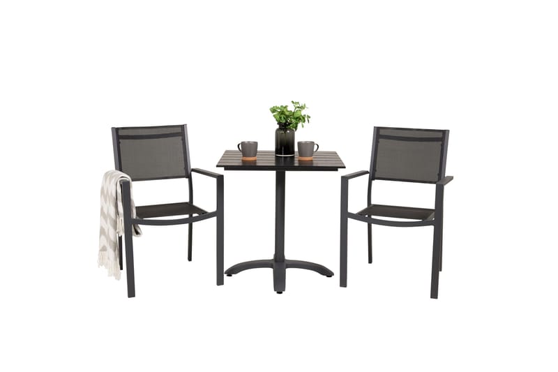 Colorado Cafégrupp + Copacabana 4 Utestolar - Svart - Utemöbler - Balkong - Balkongmöbler - Balkonggrupper