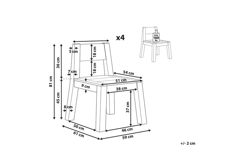 Coteto Matstol Utomhus - Ljusbrun - Utemöbler - Balkong - Balkongmöbler - Balkongstolar