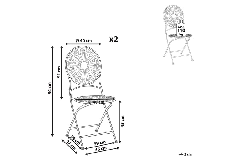 Dursley Matstol Utomhus - Vit - Utemöbler - Balkong - Balkongmöbler - Balkongstolar