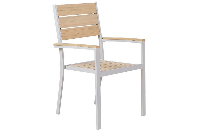 EDMUNDSTON Karmstol Utomhus 4 st Beige/Vit - Utemöbler - Balkong - Balkongmöbler - Balkongstolar