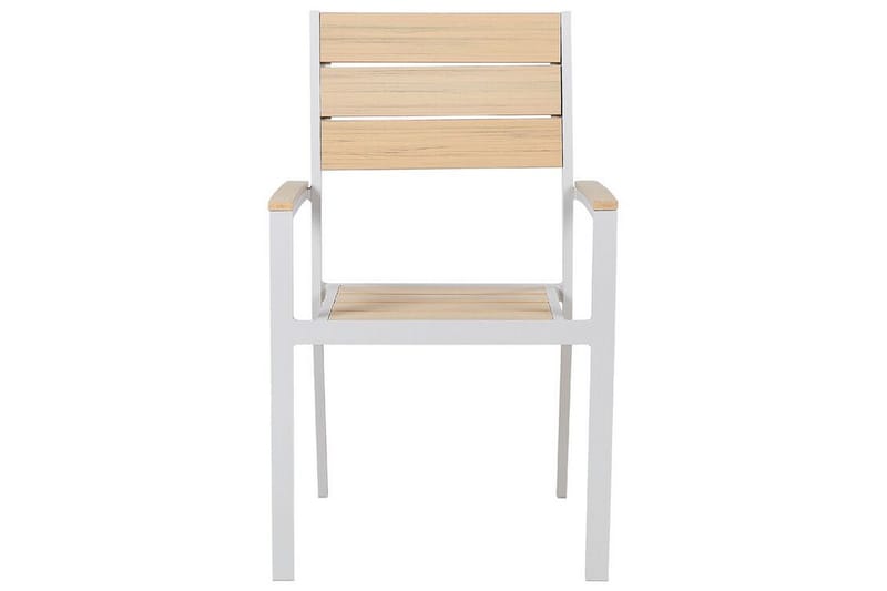 EDMUNDSTON Karmstol Utomhus 4 st Beige/Vit - Utemöbler - Balkong - Balkongmöbler - Balkongstolar