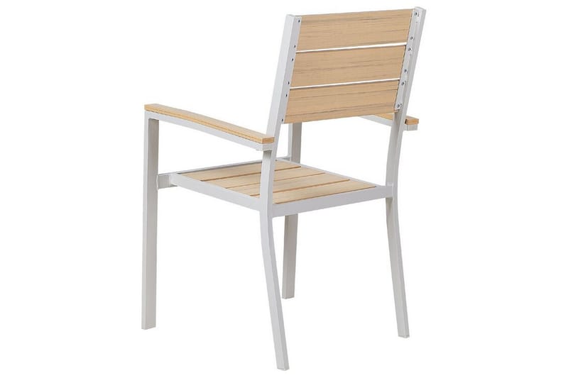 EDMUNDSTON Karmstol Utomhus 4 st Beige/Vit - Utemöbler - Balkong - Balkongmöbler - Balkongstolar
