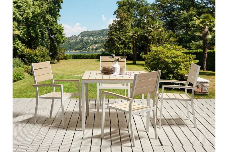 Edmundston Karmstol Utomhus - Beige/Vit - Utemöbler - Balkong - Balkongmöbler - Balkongstolar