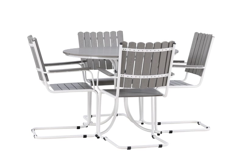 Holmsund Balkonggrupp 4-sits - Grå/Vit - Utemöbler - Balkong - Balkongmöbler - Balkonggrupper