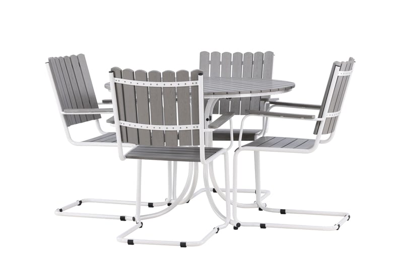 Holmsund Balkonggrupp 4-sits - Grå/Vit - Utemöbler - Balkong - Balkongmöbler - Balkonggrupper