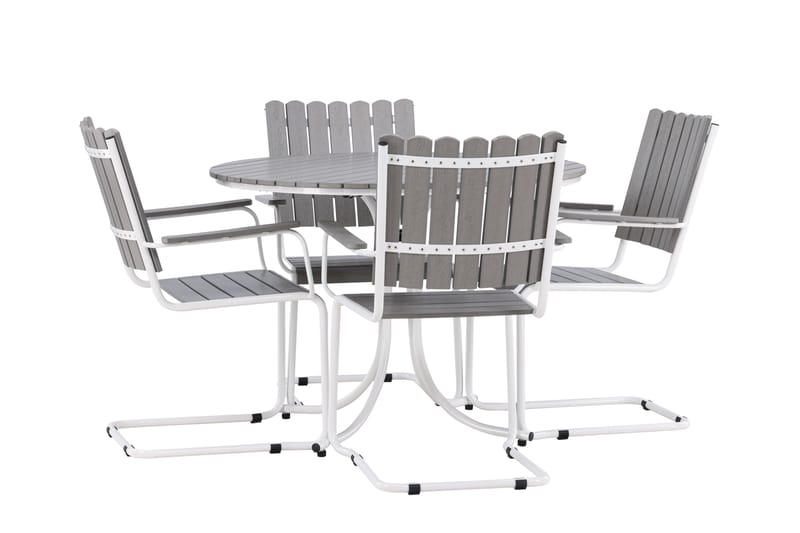 Holmsund Balkonggrupp 4-sits - Grå/Vit - Utemöbler - Balkong - Balkongmöbler - Balkonggrupper