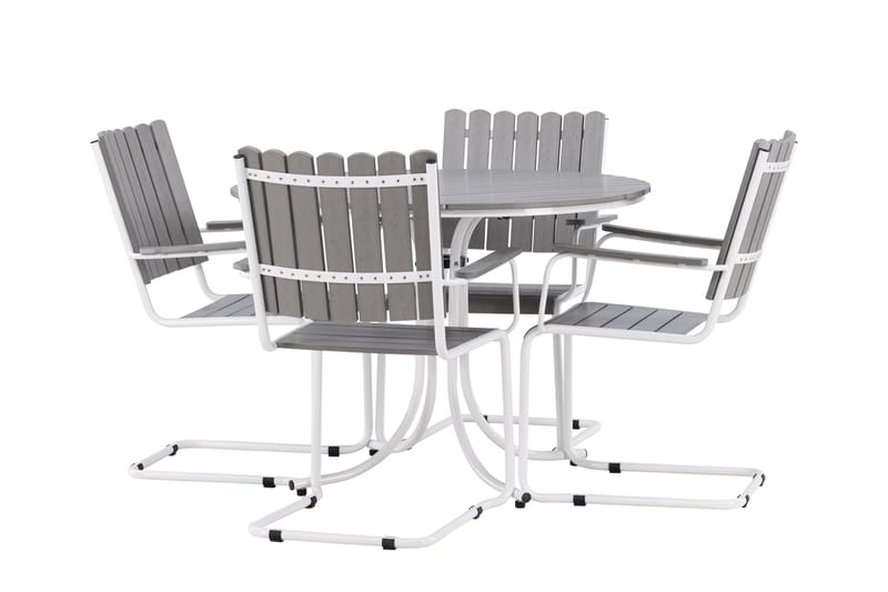 Holmsund Balkonggrupp 4-sits - Grå/Vit - Utemöbler - Balkong - Balkongmöbler - Balkonggrupper