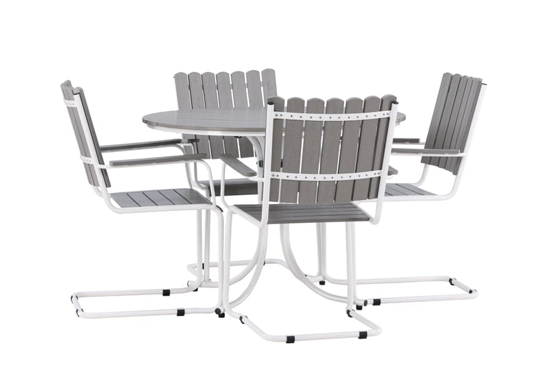 Holmsund Balkonggrupp 4-sits - Grå/Vit - Utemöbler - Balkong - Balkongmöbler - Balkonggrupper