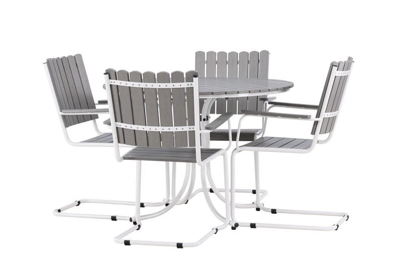 Holmsund Balkonggrupp 4-sits - Grå/Vit - Utemöbler - Balkong - Balkongmöbler - Balkonggrupper