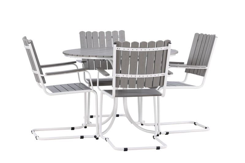 Holmsund Balkonggrupp 4-sits - Grå/Vit - Utemöbler - Balkong - Balkongmöbler - Balkonggrupper