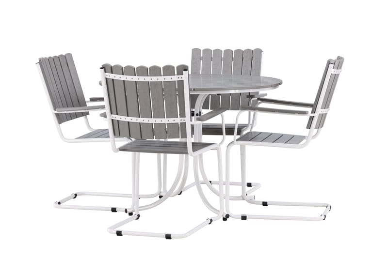 Holmsund Balkonggrupp 4-sits - Grå/Vit - Utemöbler - Balkong - Balkongmöbler - Balkonggrupper