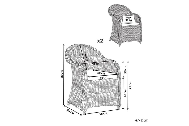 Fåtölj Susua Ii set om 2 - Utemöbler - Balkong - Balkongmöbler - Balkongstolar