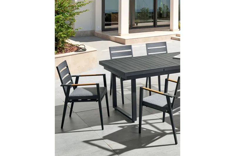 Fortify Karmstol Utomhus - Svart/Grå - Utemöbler - Balkong - Balkongmöbler - Balkongstolar