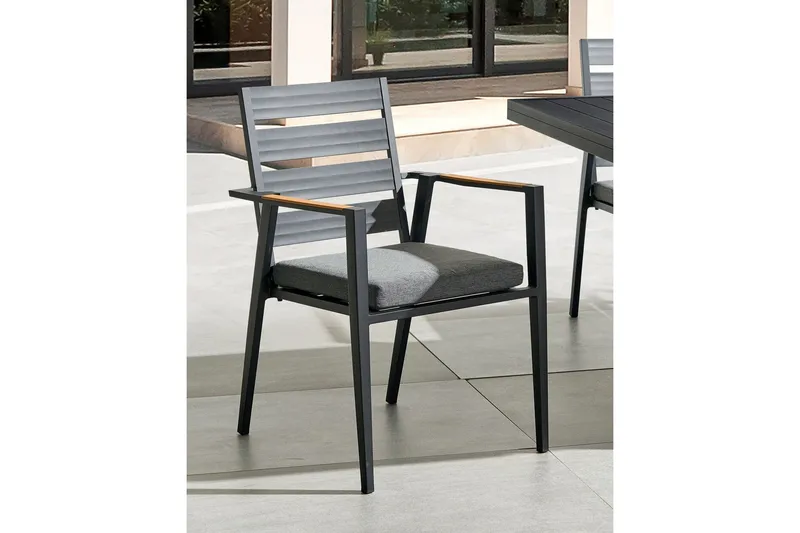 Fortify Karmstol Utomhus - Svart/Grå - Utemöbler - Balkong - Balkongmöbler - Balkongstolar