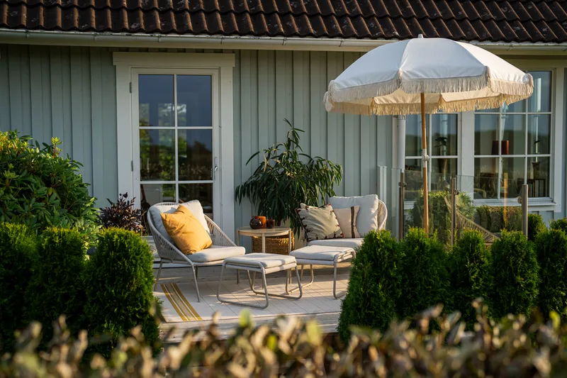 Hillerstorp Holmsund Loungegrupp - Beige - Utemöbler - Balkong - Balkongmöbler - Balkonggrupper