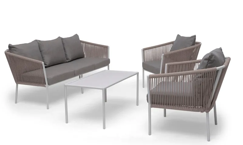 Hillerstorp Lersund Soffgrupp Utomhus Vit/Beige - Vit/Beige - Utemöbler - Utegrupp - Loungegrupp