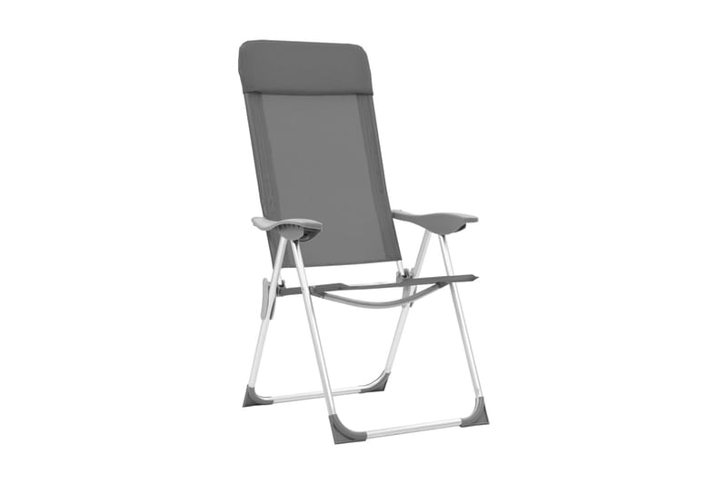 Hopfällbara campingstolar 4 st aluminium grå - Strandstol - Brassestol & campingstol - Balkongstolar