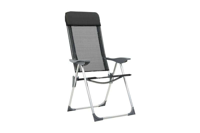 Hopfällbara campingstolar 4 st aluminium svart - Strandstol - Brassestol & campingstol - Balkongstolar