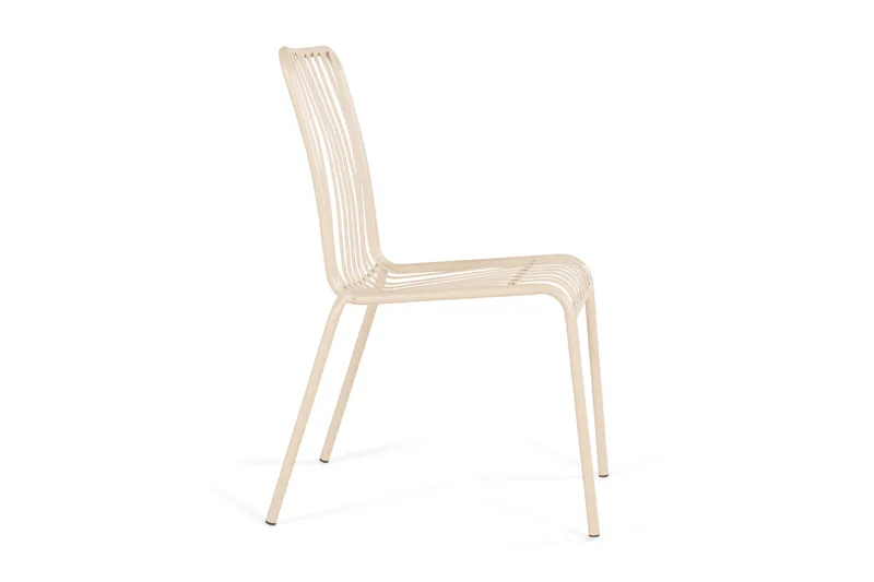 Jarva Matstol Utomhus i metall för balkong och uteplats - Beige - Utemöbler - Balkong - Balkongmöbler - Balkongstolar