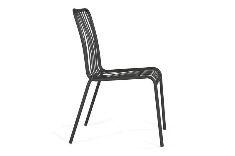 Jarva Matstol Utomhus i metall för balkong och uteplats - Grå / Svart - Utemöbler - Balkong - Balkongmöbler - Balkongstolar