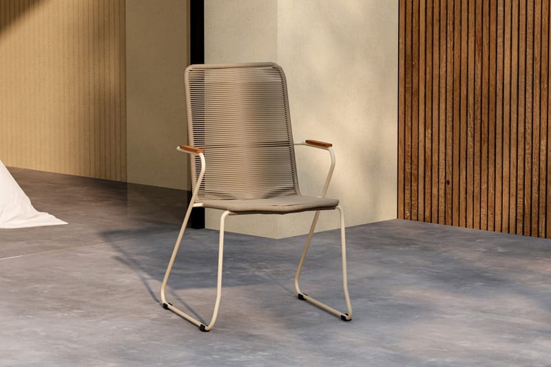 Karmstolar utomhus (med armstöd) Venture Home Bois Diningchair - Beige / Beige Rope FSC Mix Beige - Utemöbler - Balkong - Balkongmöbler - Balkongstolar
