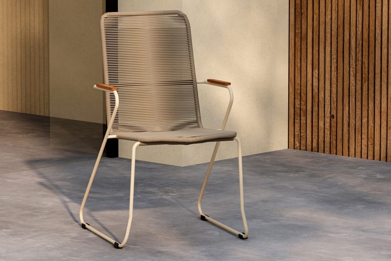 Karmstolar utomhus (med armstöd) Venture Home Bois Diningchair - Beige / Beige Rope FSC Mix Beige - Utemöbler - Balkong - Balkongmöbler - Balkongstolar