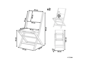 Kettelle Klappstol Utomhus 57x50x90 cm - Mörkbrun/Grå - Utemöbler - Balkong - Balkongmöbler - Balkongstolar