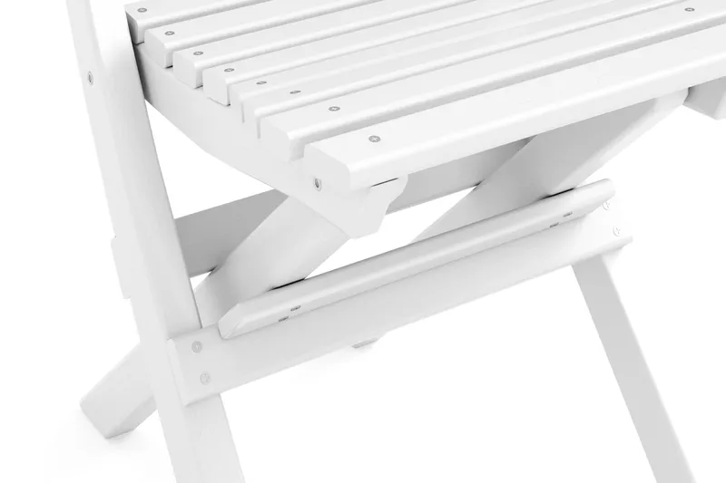 Landet Klappstol - Hopfällbar stol utomhus i akacia trä - Vit - Utemöbler - Balkong - Balkongmöbler - Balkongstolar