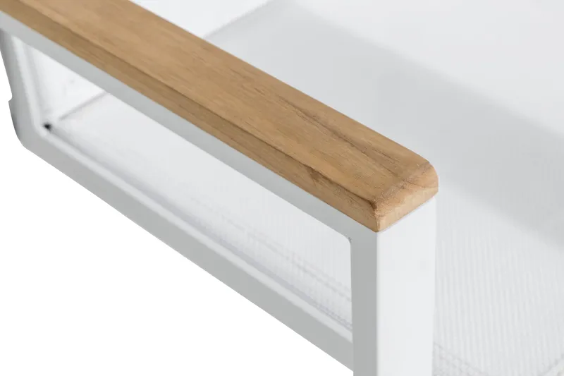 Las Vegas Stapelstol Utomhus - Teak/Vit - Utemöbler - Balkong - Balkongmöbler - Balkongstolar