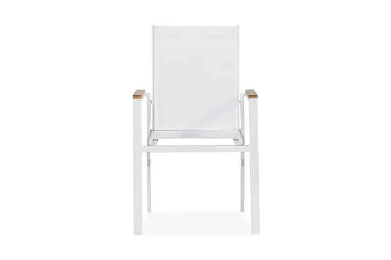 Las Vegas Stapelstol Utomhus - Teak/Vit - Utemöbler - Balkong - Balkongmöbler - Balkongstolar