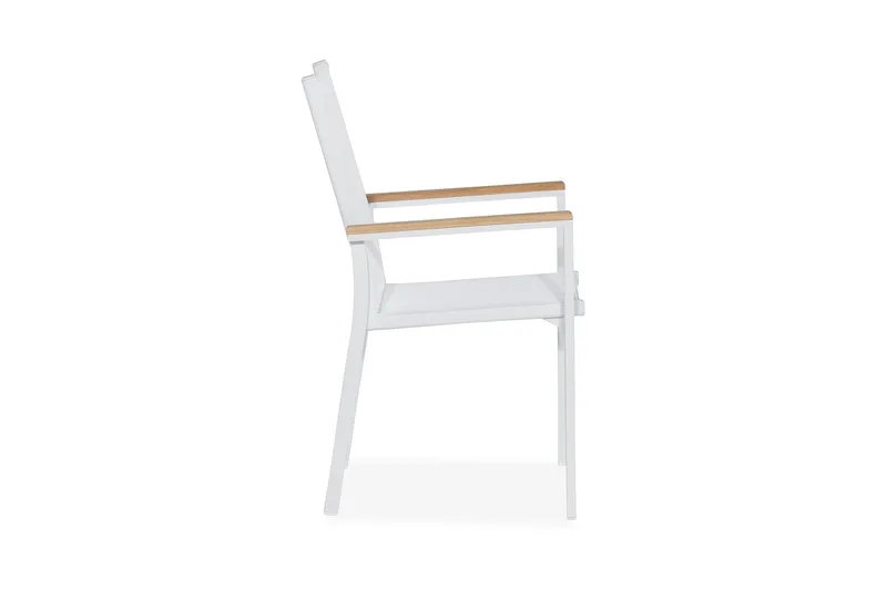 Las Vegas Stapelstol Utomhus - Teak/Vit - Utemöbler - Balkong - Balkongmöbler - Balkongstolar